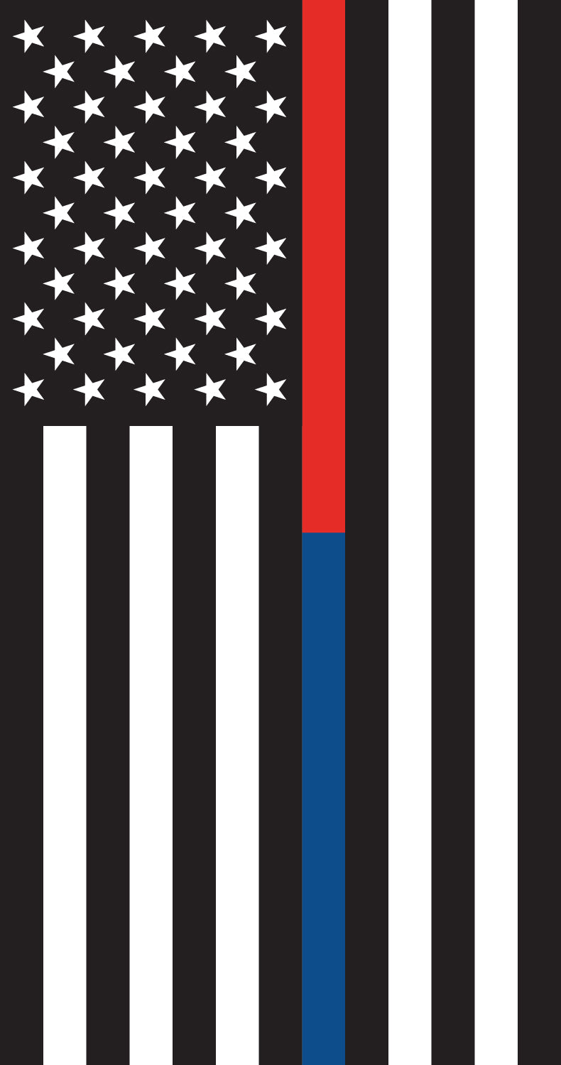 3X5 FT NYL THIN RED & BLUE LINE US FLAG