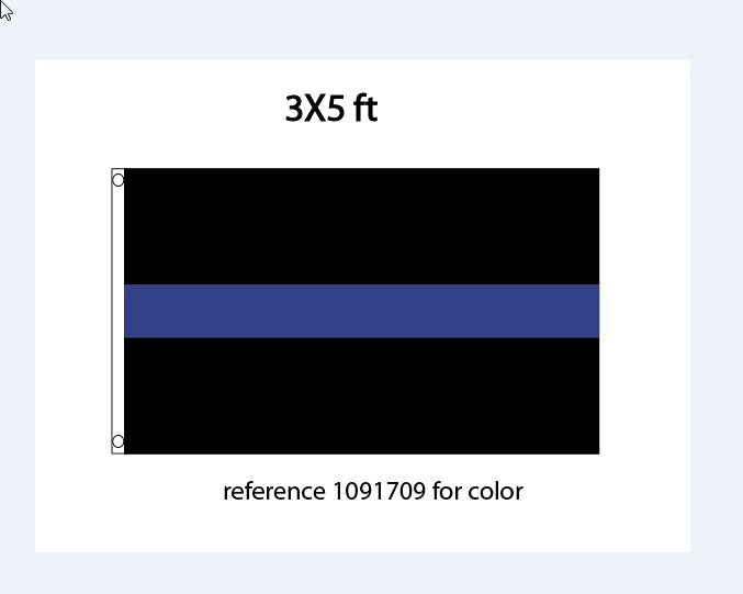 2X3 FT THIN BLUE LINE FLAG SEWN