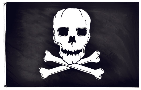 2X3 FT NYL-GLO JOLLY ROGER