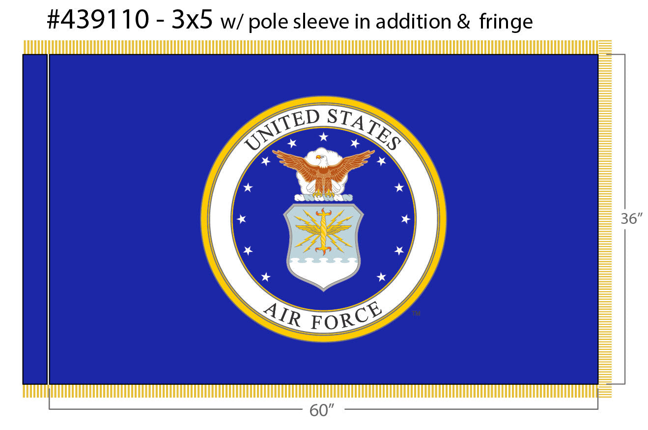 3X5 FT COL NYL-GLO US AIR FORCE FRG