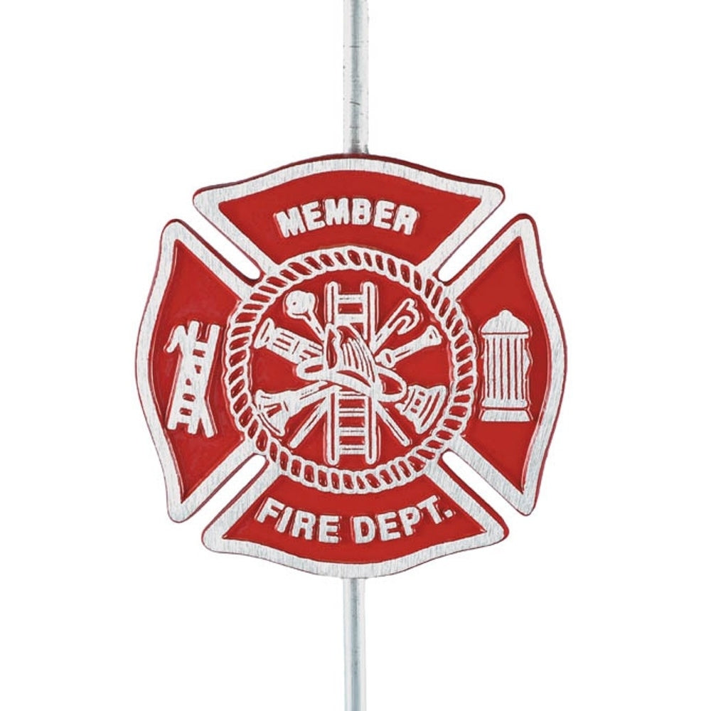 GRAVE MARKER-RED ALUM FIREMAN