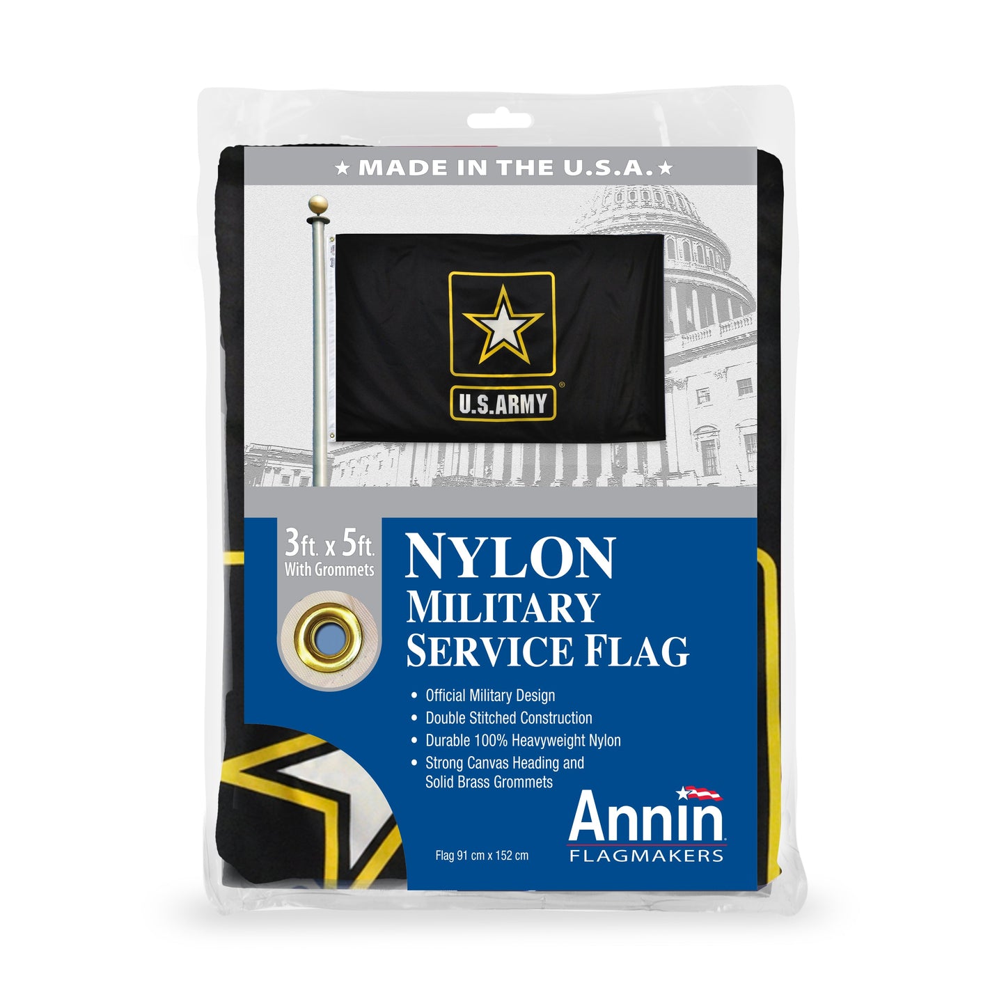 3X5 FT NYL-GLO US ARMY FLAG LOGO FLAG