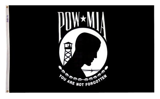 5X8 FT NYL-GLO POW-MIA BLACK S/R