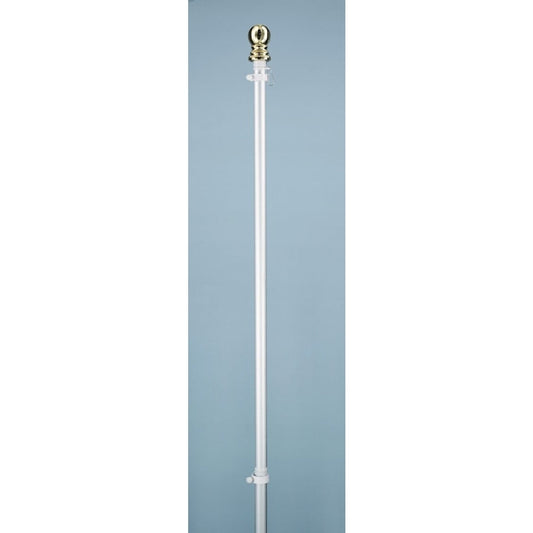 6 FT 1PC WHITE SPINNING POLE W/BALL 6PK