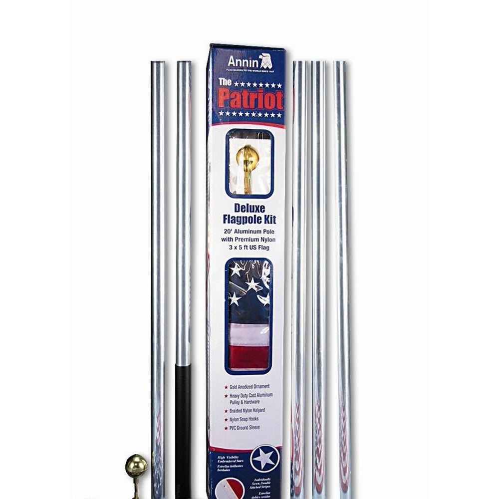 20 FT PATRIOT POLE-W/3X5 FLAG NYL-GLO