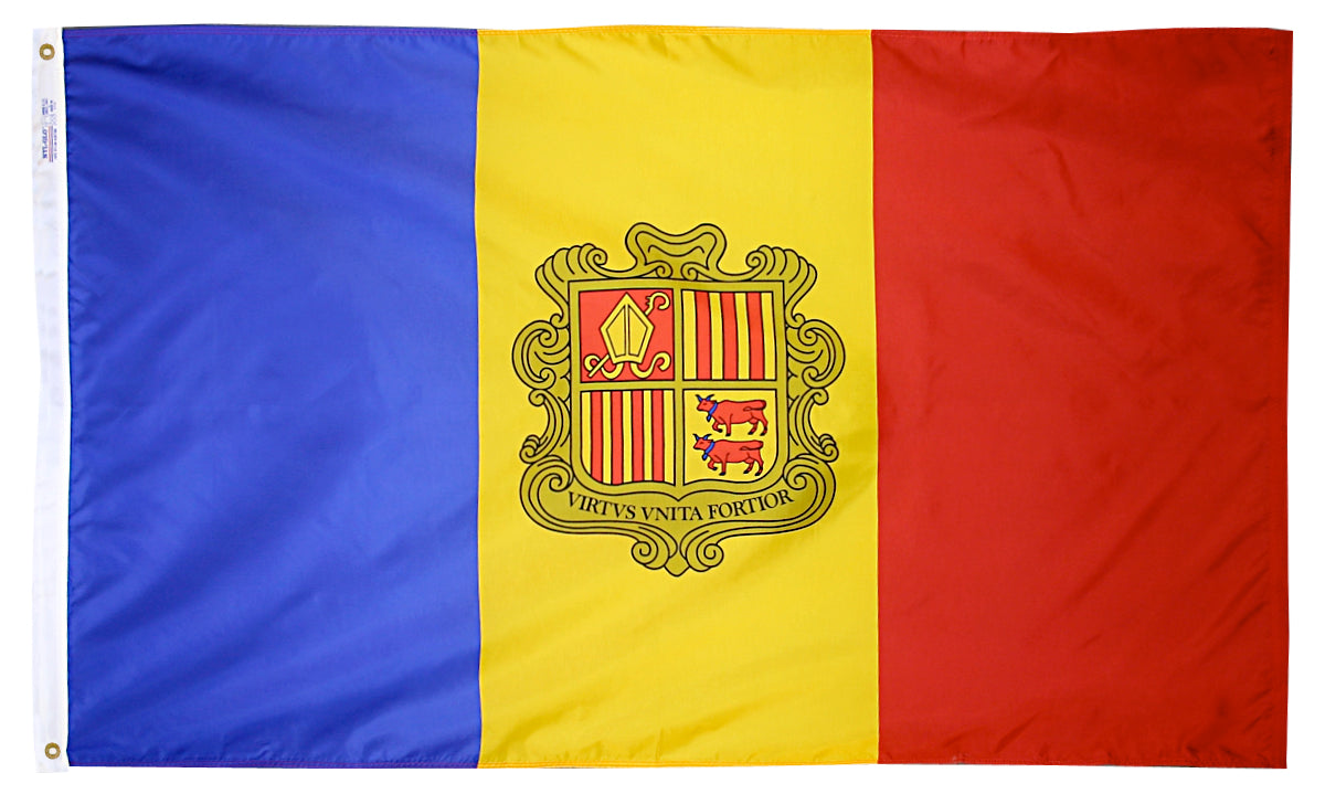 3X5 FT NYL-GLO ANDORRA GOV'T FLAG