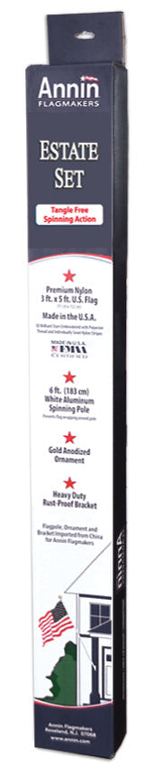 SPINNING POLE ESTATE SET W/US FLAG