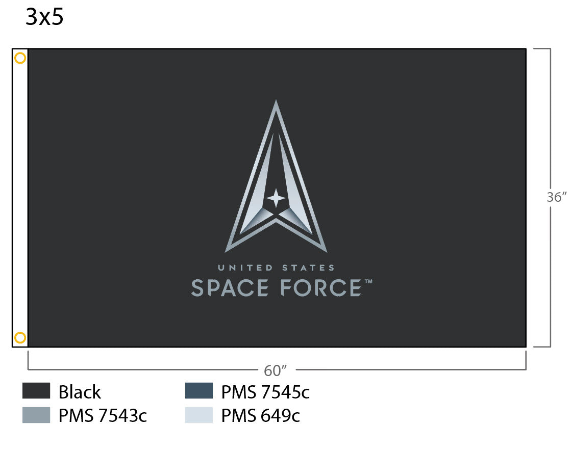 3x5 NYL-GLO US SPACE FORCE LOGO FLAG